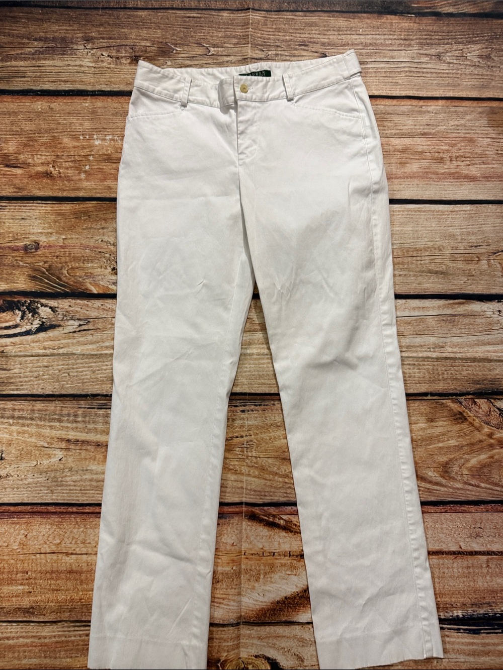 Lauren Ralph Lauren White Straight Leg Pants - Size 6P